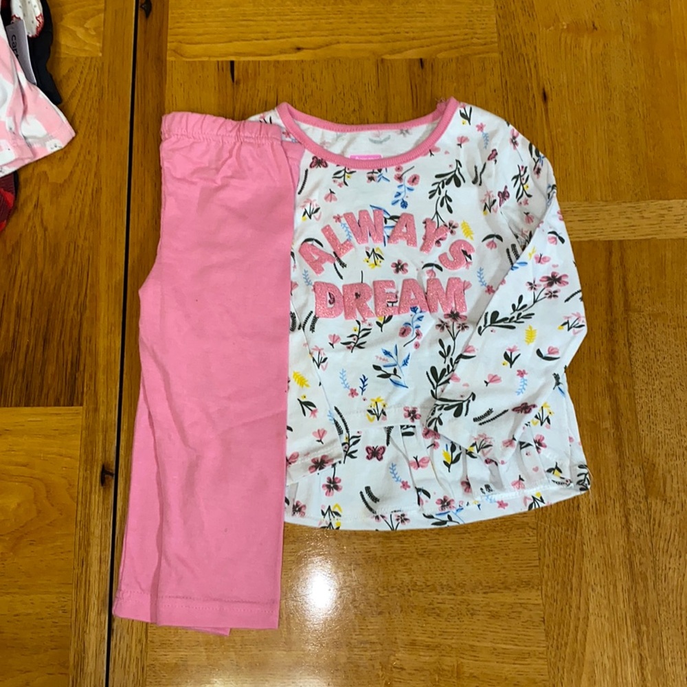 💜3 for $45 2T girls floral “Always Dream” outfit